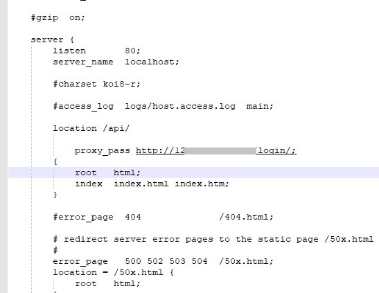 Inicio de sesión en el servidor proxy de Windows Nginx