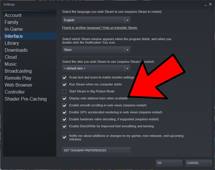 Buscar barras de direcciones web de visualización de ID de Steam cuando estén disponibles