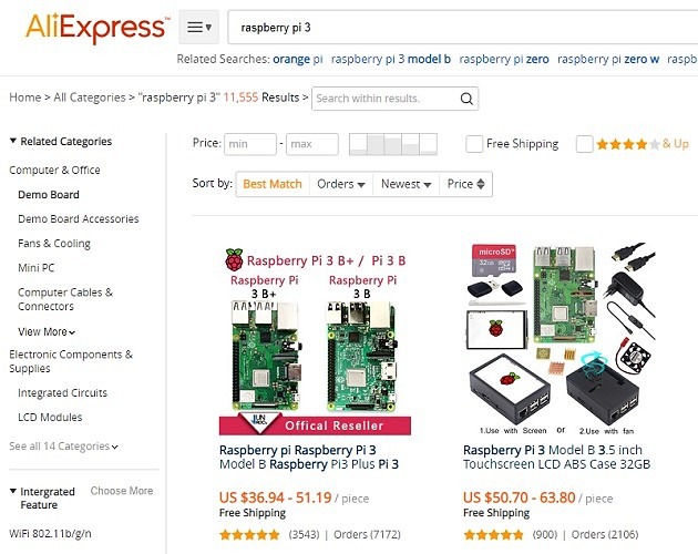 Resultados de búsqueda de Aliexpress Placas Raspberry Pi