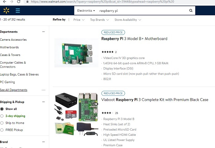 Resultados de búsqueda de Walmart Raspberry Pi