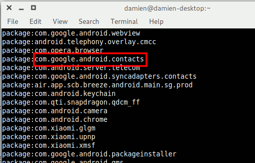 Nombre del paquete Bloatware de desinstalación de Android