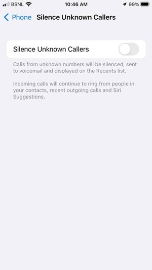Iphone Silenciar llamadas desconocidas Desactivar
