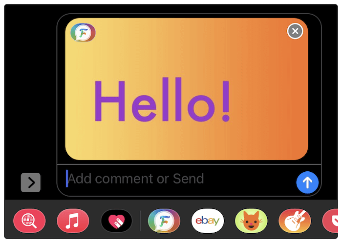 Enviando su mensaje con el nuevo color de burbuja de iMessage.