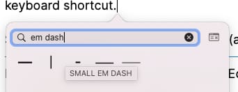 Cómo escribir el mapa de caracteres Em Dash Mac