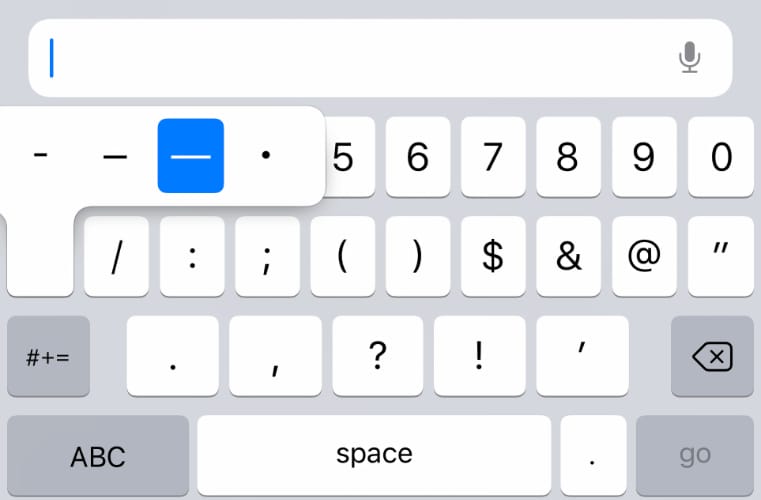 Cómo escribir el teclado Em Dash Ios