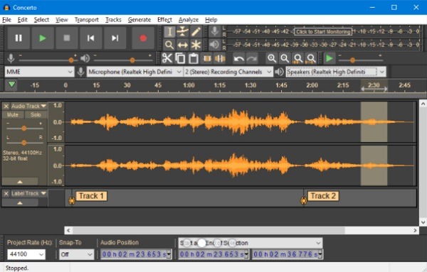 4 alternativas de Garageband para Windows 10 Audacity