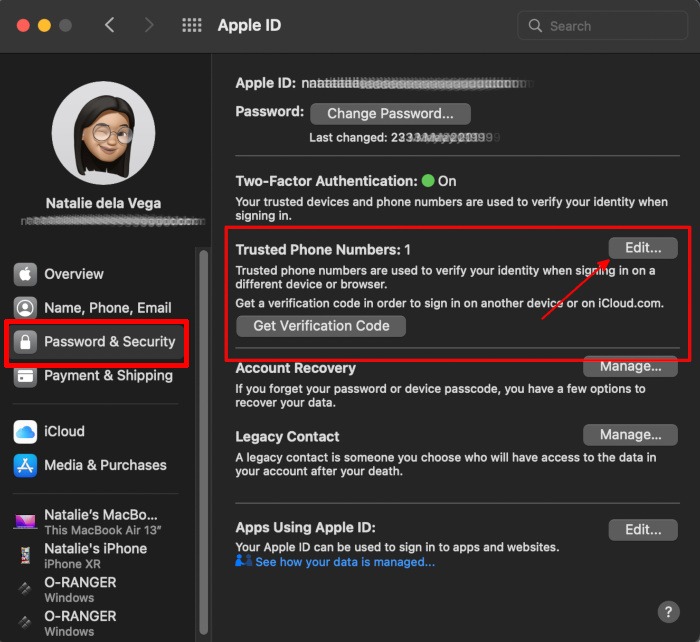Apple Id Trusted Phone Macos Contraseña y seguridad