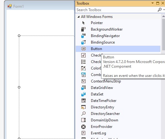 Botón Formularios de Visual Basic