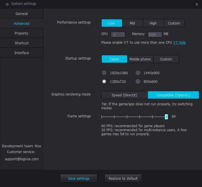 nox-app-player-configuraciones avanzadas