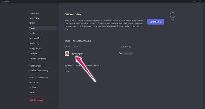 Cómo crear emoji personalizado Discord Nueva vista de emoji personalizada