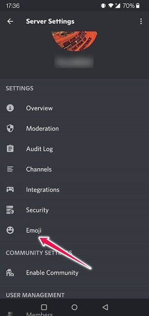 Cómo crear Emoji personalizado Sección de emoji móvil de Discord