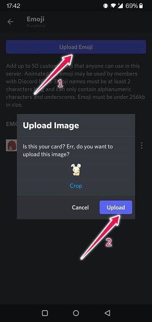 Cómo crear Emoji personalizado Discord Carga móvil Emoji personalizado