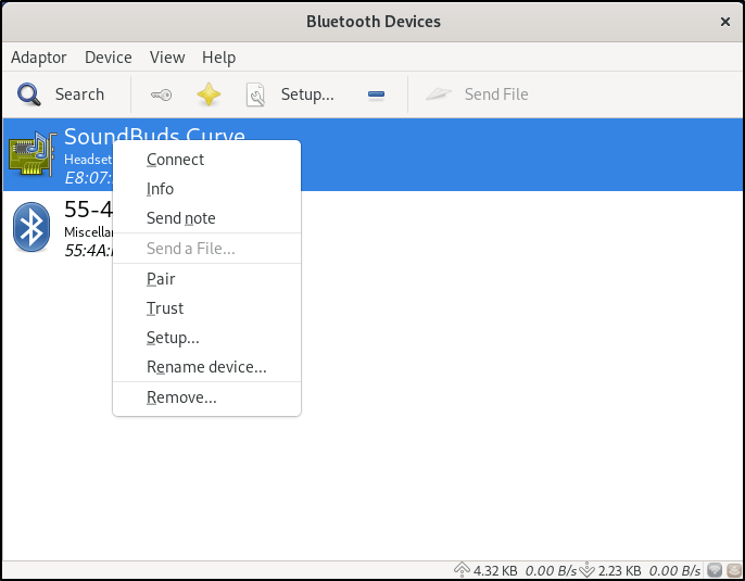 Configuración de Bluetooth Linux Blueman Connect 1