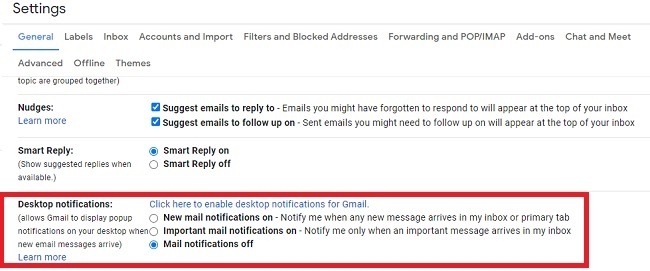 Cómo obtener notificaciones de Gmail en Chrome Gmail Desktop