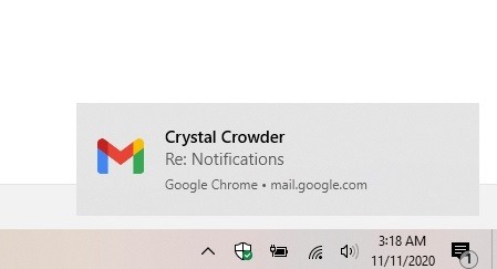 Cómo recibir notificaciones de Gmail en Chrome Notificación