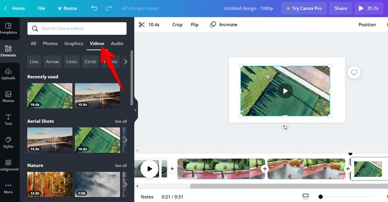 Canva Video Editor Agregar elementos