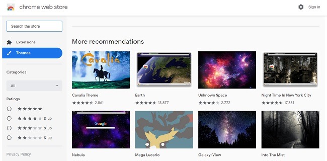 Cómo cambiar el color y el tema en los temas de Chrome Store