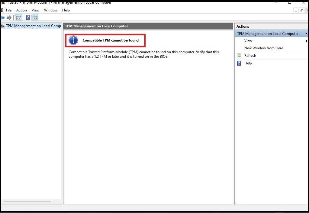 no se puede encontrar tpm compatible