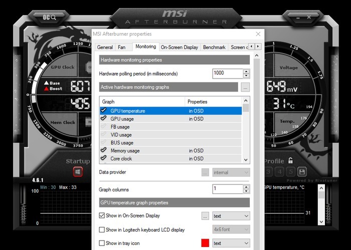 Configuración de Rivatuner