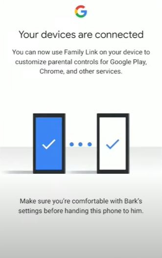 Configuración de Google Family Link completada