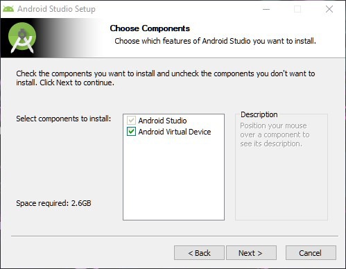 Instale el instalador de Android Studio Sdk Windows 10