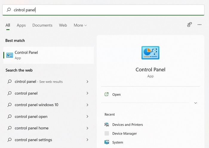 Panel de control de corrección de memoria alta