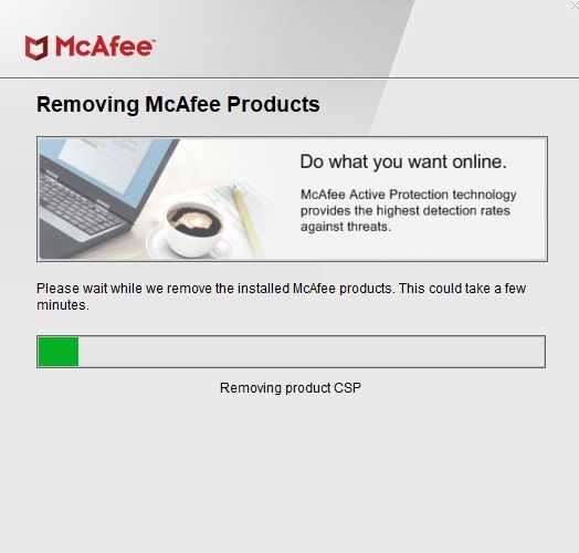 Corrección de memoria alta Eliminación de programas de Mcafee