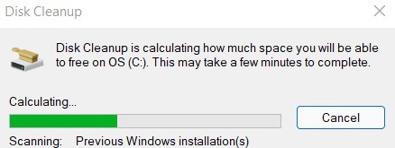 Reparación de memoria alta Limpieza de disco Instalaciones anteriores de Windows