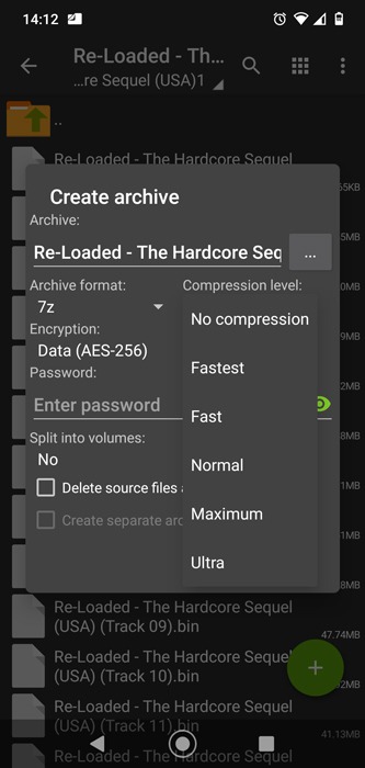 Empaquetar Desempaquetar archivos Android 7z Zip Rar Zarchiver