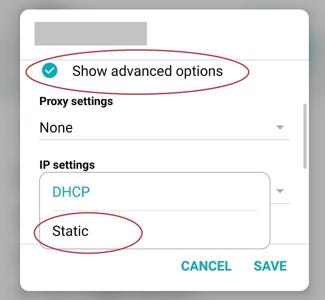 Cómo corregir el error de asignación de dirección IP en Android Ip Static