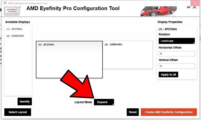 Configurar juegos multimonitor Windows Eyefinity Expandir