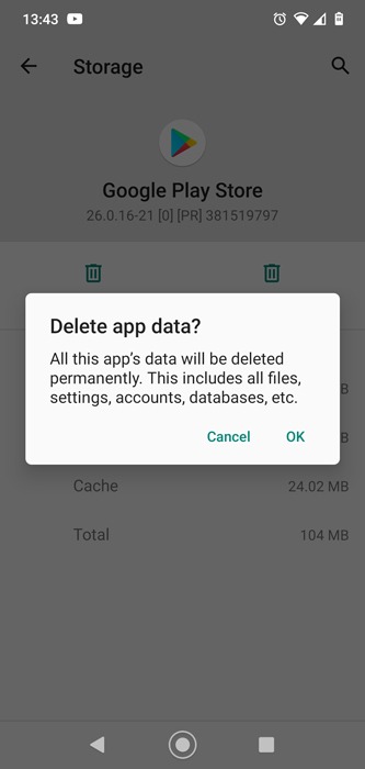 Arreglar el drenaje de la batería de los servicios de Google Play Eliminar los datos de la aplicación