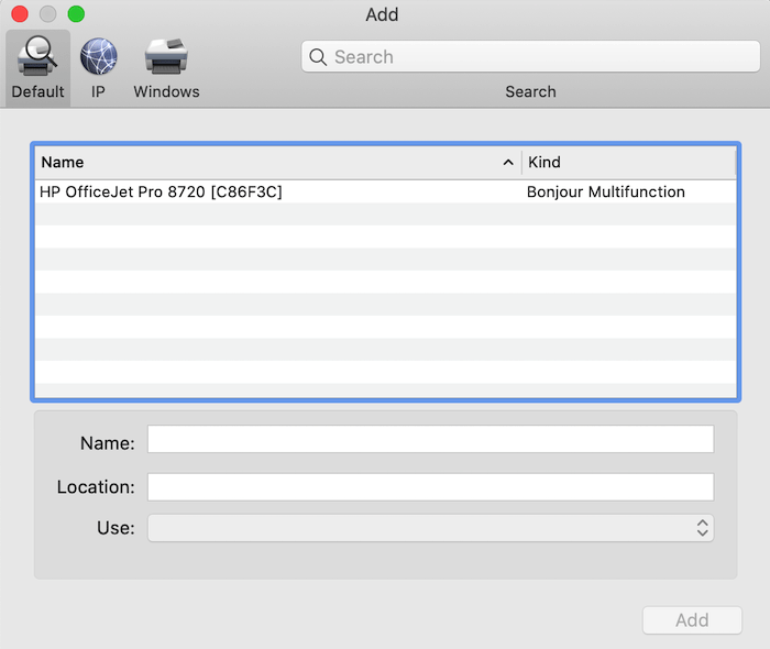Puede agregar una impresora a macOS automáticamente.