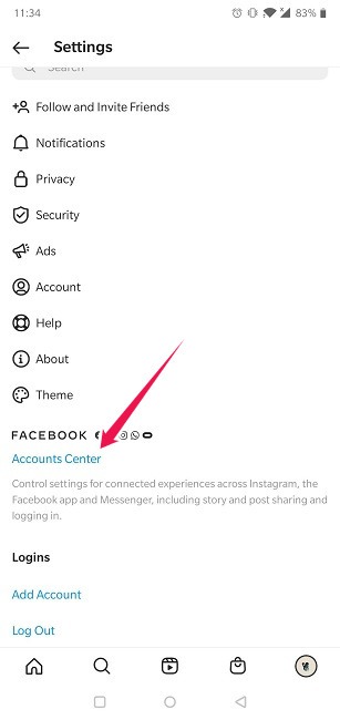 Cómo vincular o desvincular Instagram Centro de cuentas móviles de Facebook