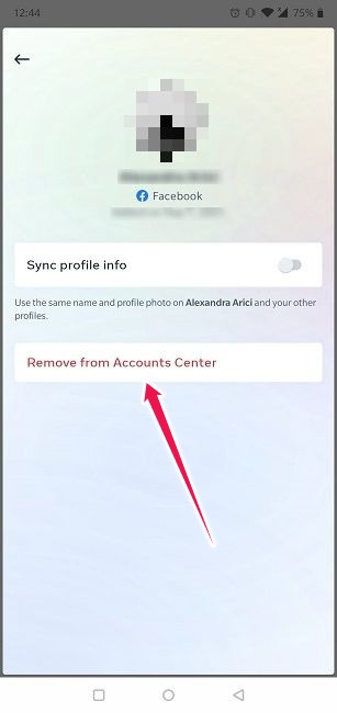 Cómo vincular o desvincular Instagram Facebook Mobile Remove Accounts Center