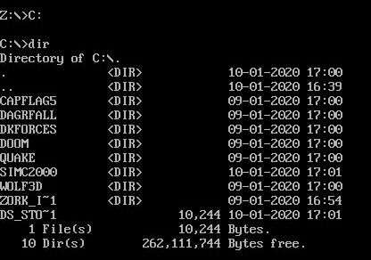 Directorio de comando de montaje de Dosbox Dir