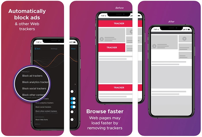 Bloqueadores de publicidad Iphone Firefox Focus