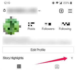 Cómo usar la flecha hacia abajo de los aspectos destacados de Instagram