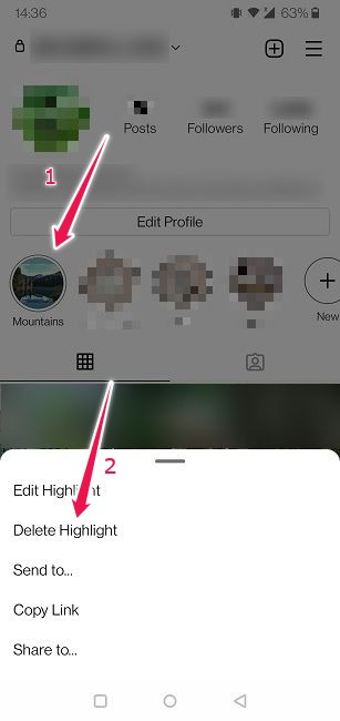 Cómo usar Destacados de Instagram Eliminar Eliminar todo