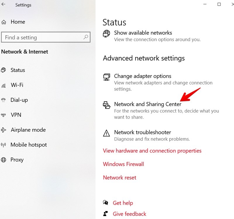 Contraseña Wi Fi Centro de uso compartido de red de Windows