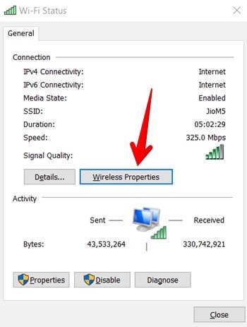 Contraseña Wi-Fi Propiedades inalámbricas de Windows