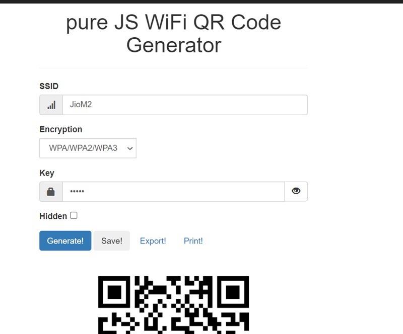 Generador Qr de Windows de contraseña Wi-Fi