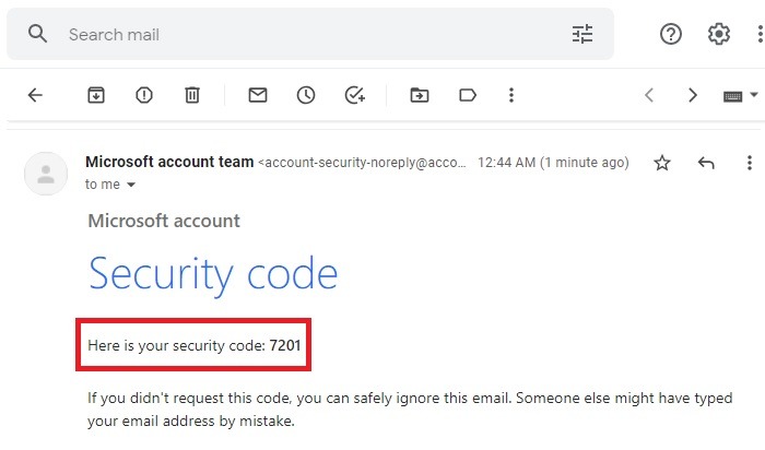 Código de seguridad de inicio de sesión de Hotmail Correo electrónico alternativo