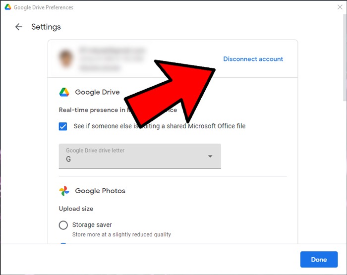 No puedo cargar la configuración de Google Drive Desconectar