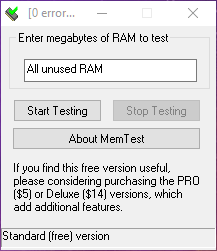 Comprobar el estado de la RAM Windows Hci Memtest
