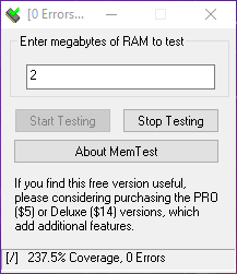 Comprobar el estado de la RAM Windows Hci Memtest 2