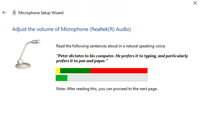 El micrófono no funciona Volumen de reconocimiento de voz de Windows11