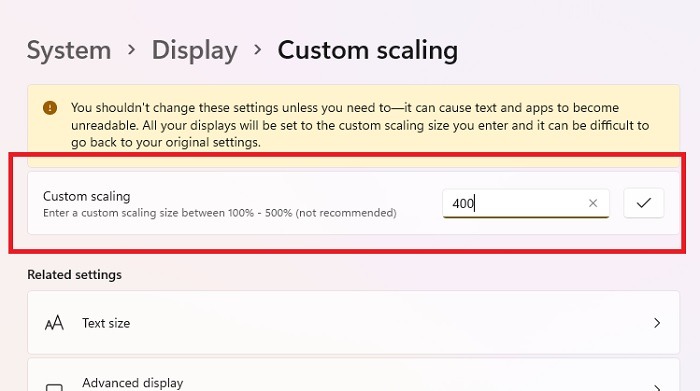 Solucionar problemas de resolución de pantalla en Windows Dpi Custom