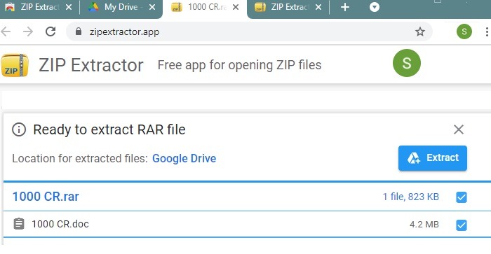 Zip Rar Google Drive Zip Extractor Listo para extraer