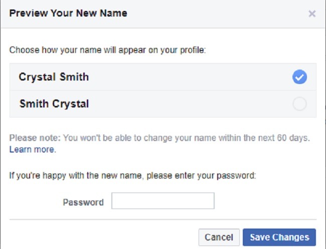 Cómo cambiar tu nombre en la revisión de Facebook